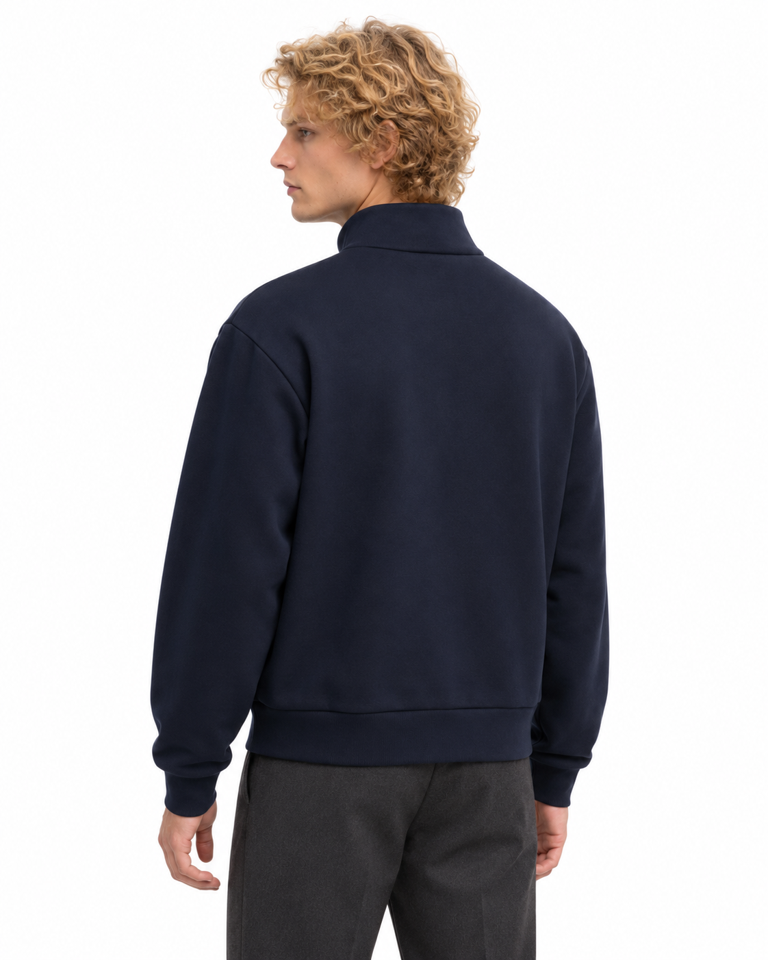 MNCLR Logo Cotton Zip-Up Sweatshirt - Dark Blue