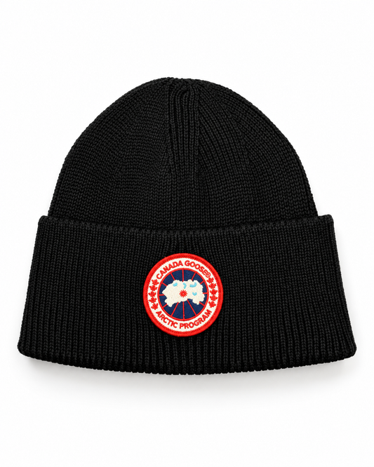 CG Merino Wool Beanie with Arctic Disc – Black