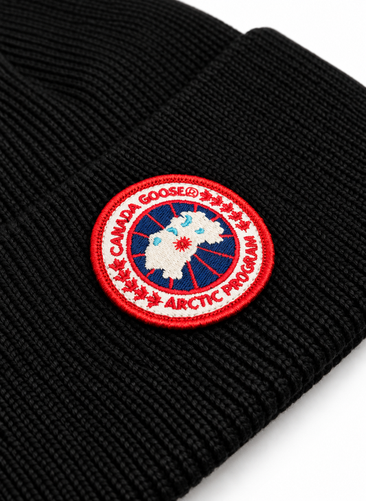 CG Merino Wool Beanie with Arctic Disc – Black