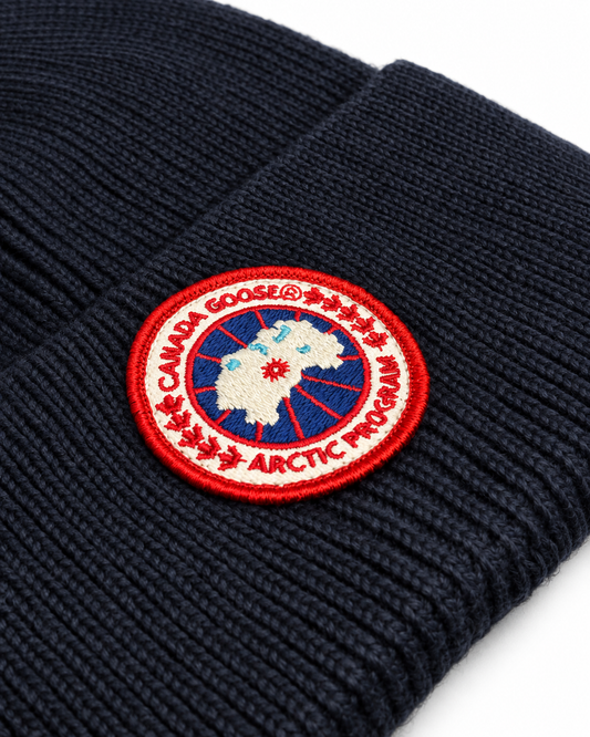CG Merino Wool Beanie with Arctic Disc – Dark Blue