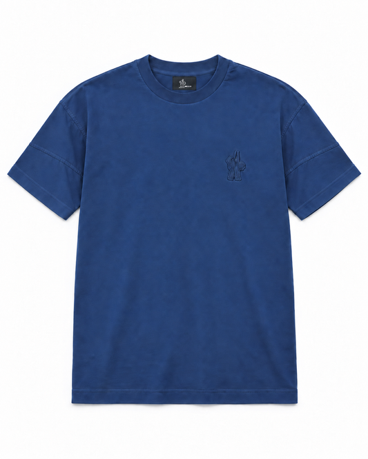 MNCLR Logo Patch Cotton Blend T-Shirt - Blue