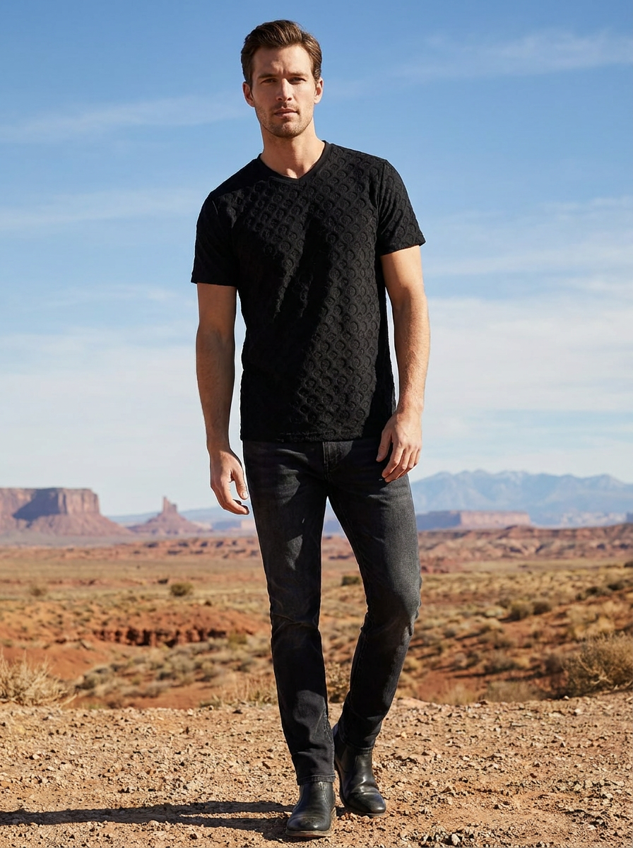 LV Monogram Short Sleeved - Black View 1