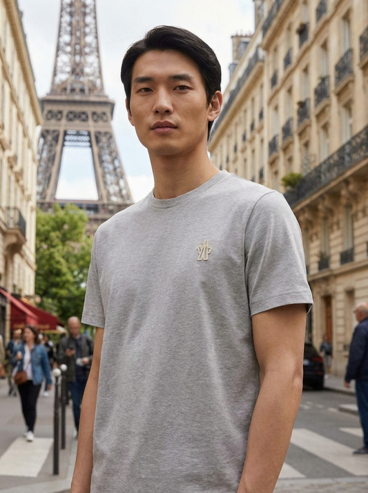 MNCLR Logo Patch Cotton T-Shirt - Anthracite View 1