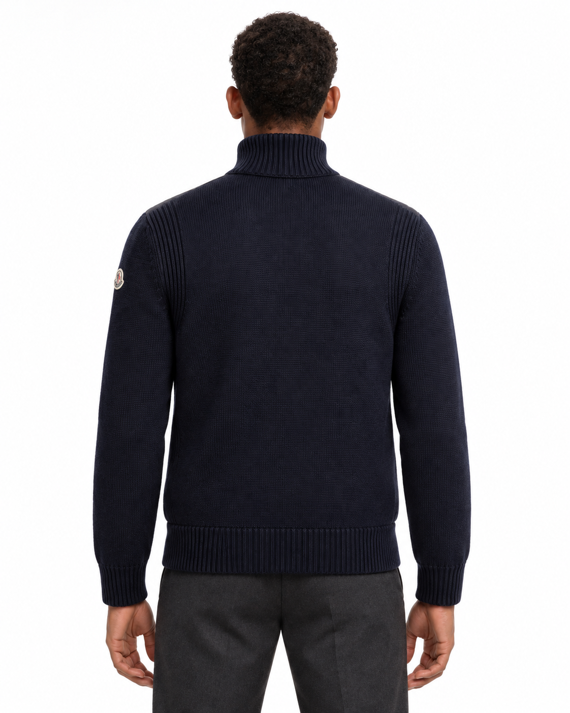 MNCLR Padded Wool Zip-Up Cardigan - Navy Blue