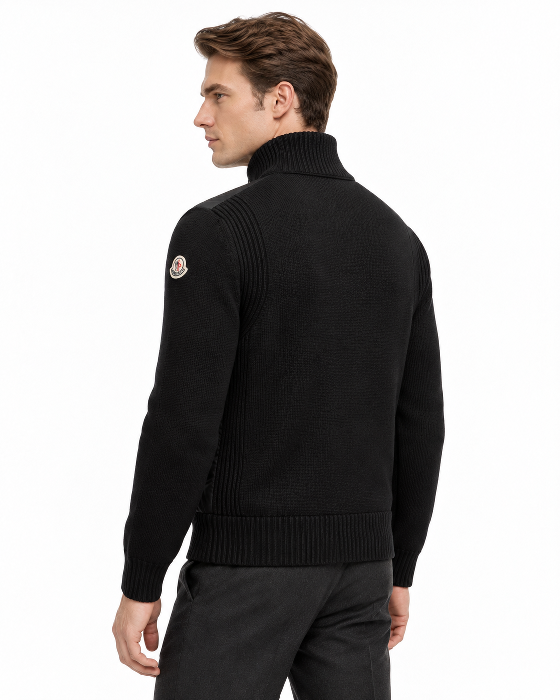 MNCLR Padded Wool Zip-Up Cardigan - Black
