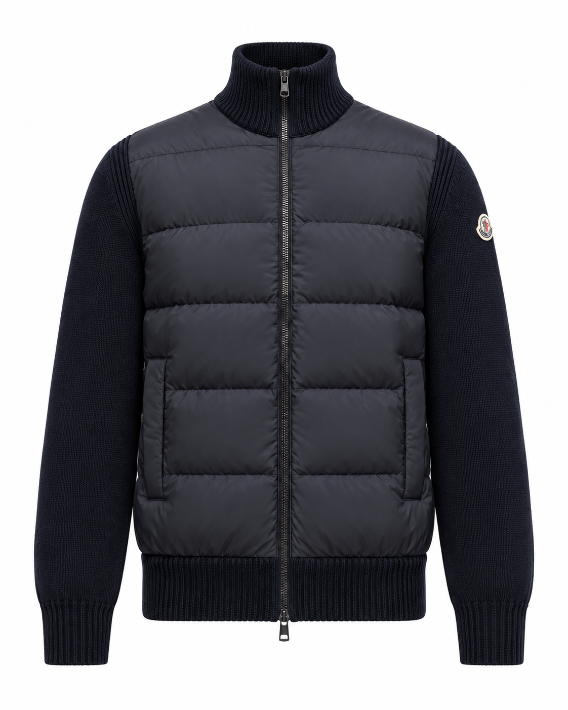 MNCLR Padded Wool Zip-Up Cardigan - Navy Blue