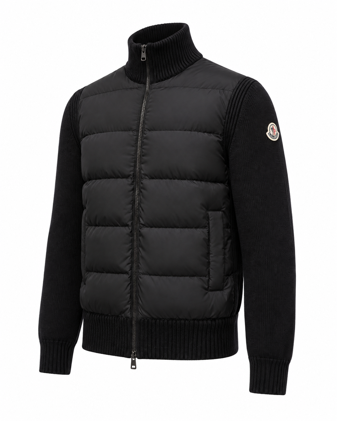 MNCLR Padded Wool Zip-Up Cardigan - Black