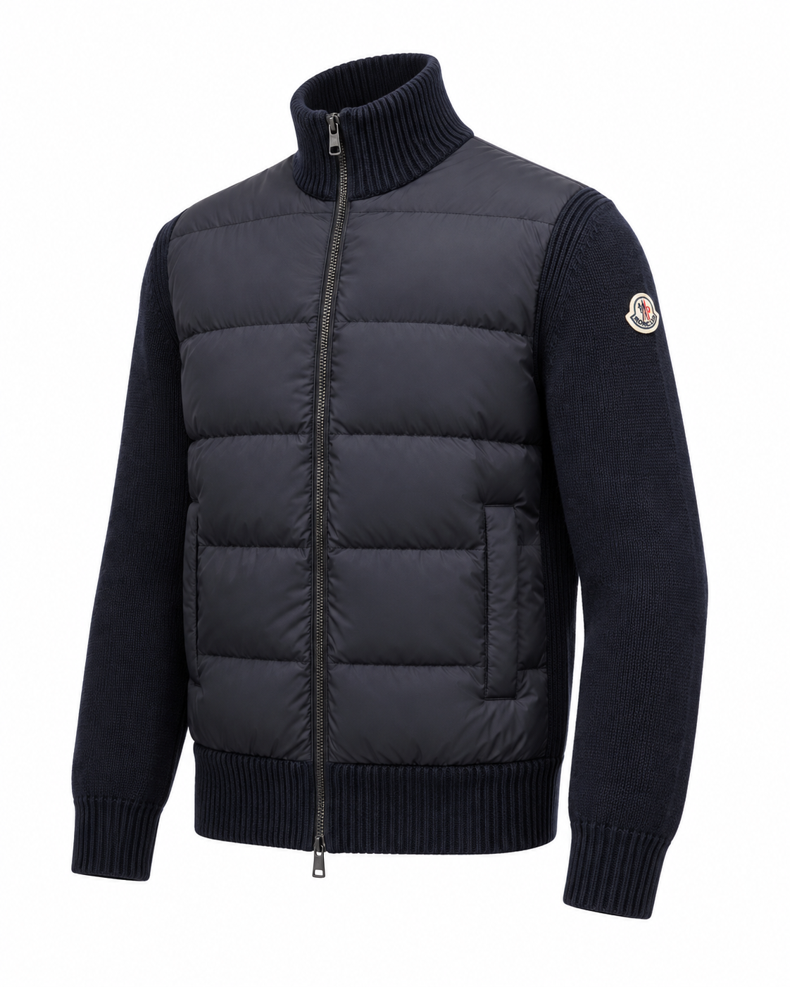 MNCLR Padded Wool Zip-Up Cardigan - Navy Blue