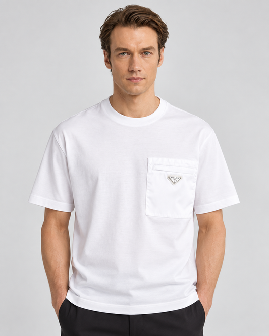 PRD Re-Nylon and Jersey T-Shirt - White