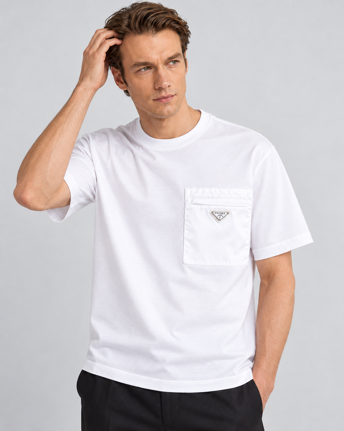 PRD Re-Nylon and Jersey T-Shirt - White