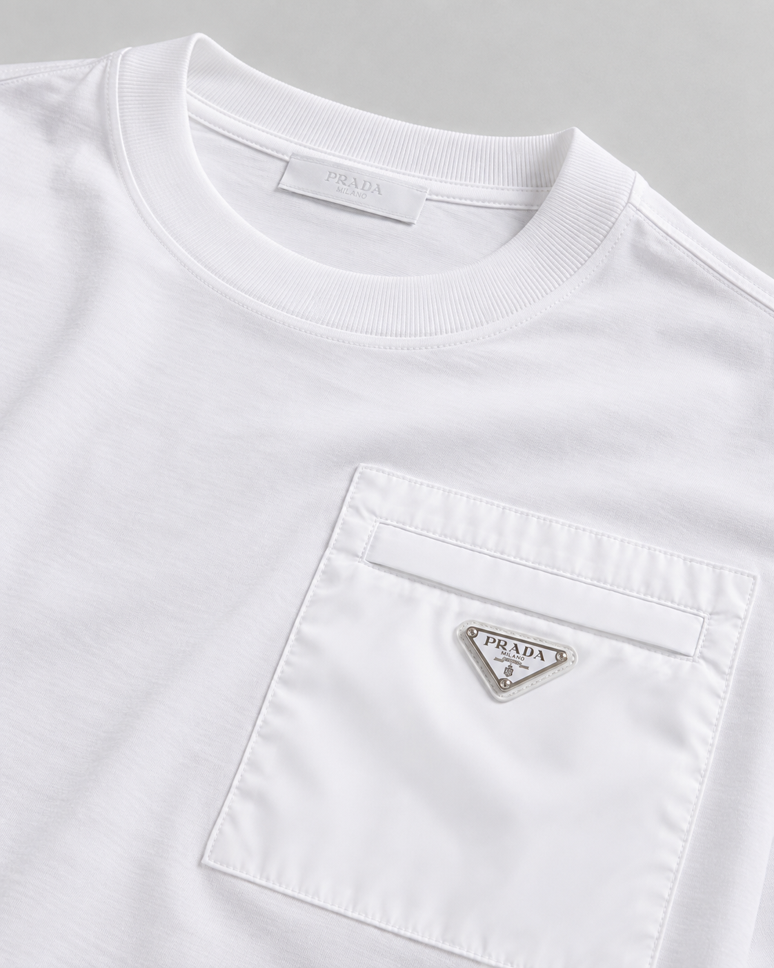 PRD Re-Nylon and Jersey T-Shirt - White