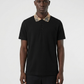 BBR Check Collar Cotton Polo T-Shirt - Black View 2