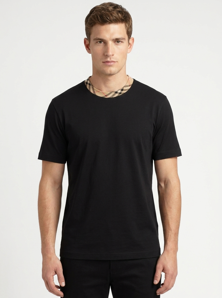 BBR Check Trim Cotton - Black View 2