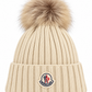 MNCLR Wool Beanie with Pom Pom - Beige