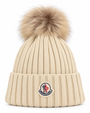 MNCLR Wool Beanie with Pom Pom - Beige