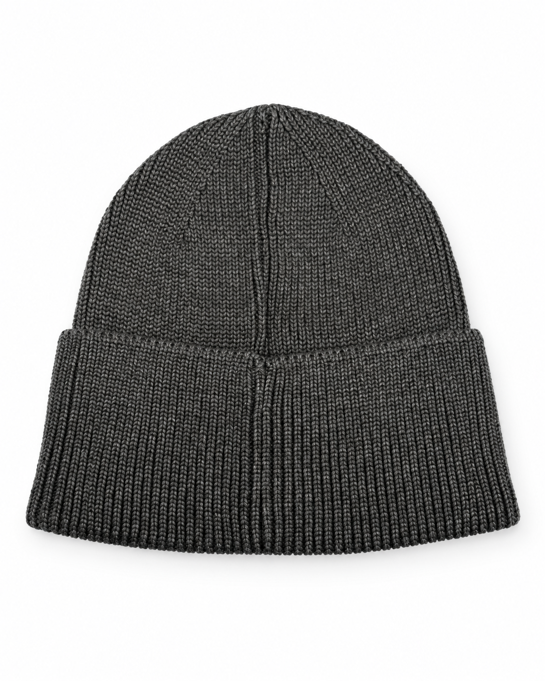 CG Merino Wool Beanie with Black Disc – Anthracite