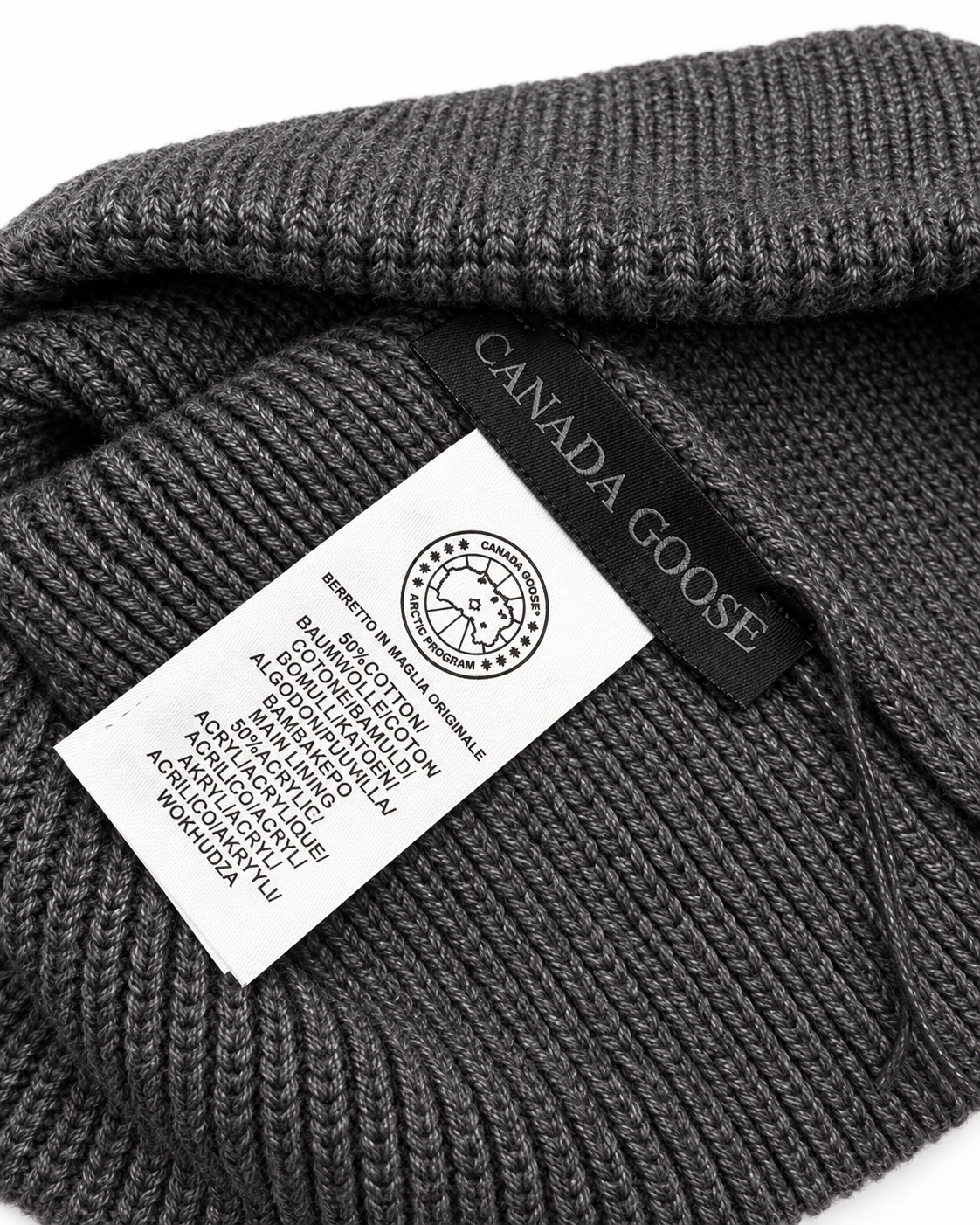 CG Merino Wool Beanie with Black Disc – Anthracite