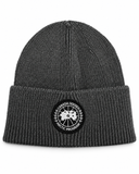 CG Merino Wool Beanie with Black Disc – Anthracite