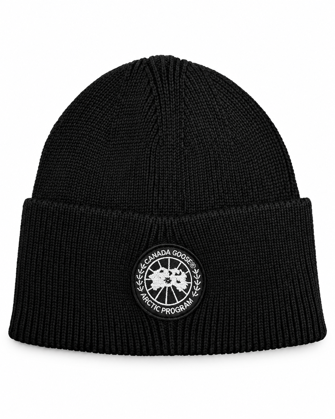 CG Merino Wool Beanie with Black Disc – Black