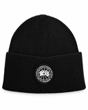 CG Merino Wool Beanie with Black Disc – Black