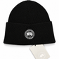 CG Merino Wool Beanie with Black Disc – Black