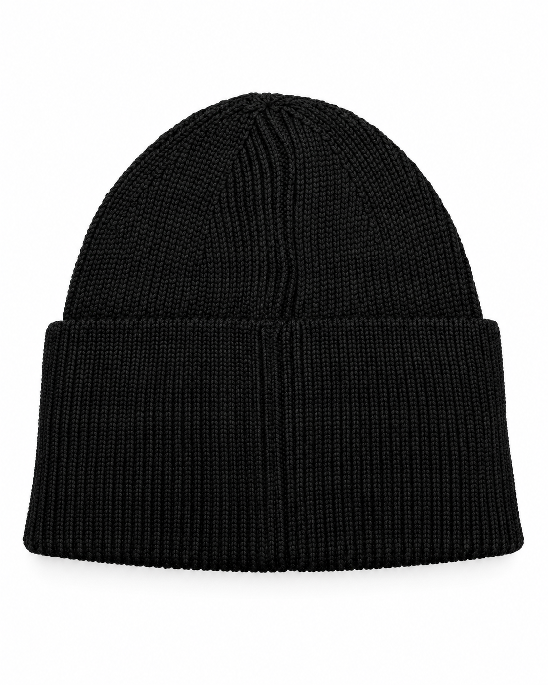 CG Merino Wool Beanie with Black Disc – Black