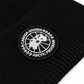 CG Merino Wool Beanie with Black Disc – Black
