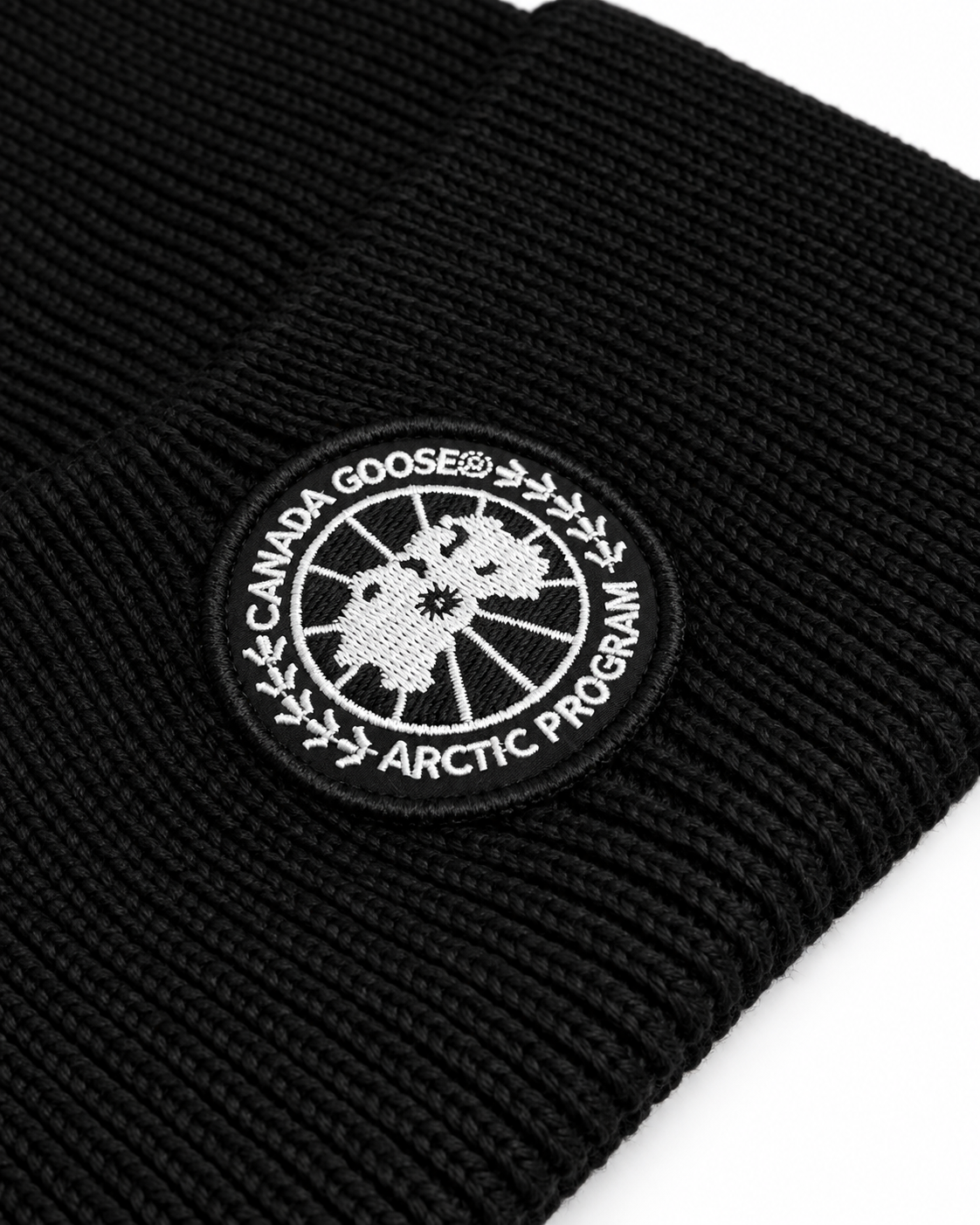 CG Merino Wool Beanie with Black Disc – Black