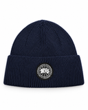 CG Merino Wool Beanie with Black Disc – Dark Blue