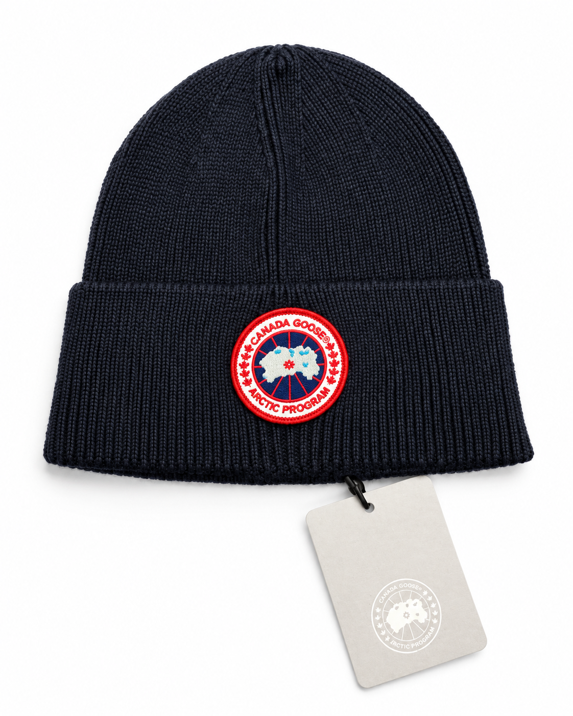 CG Merino Wool Beanie with Arctic Disc – Dark Blue