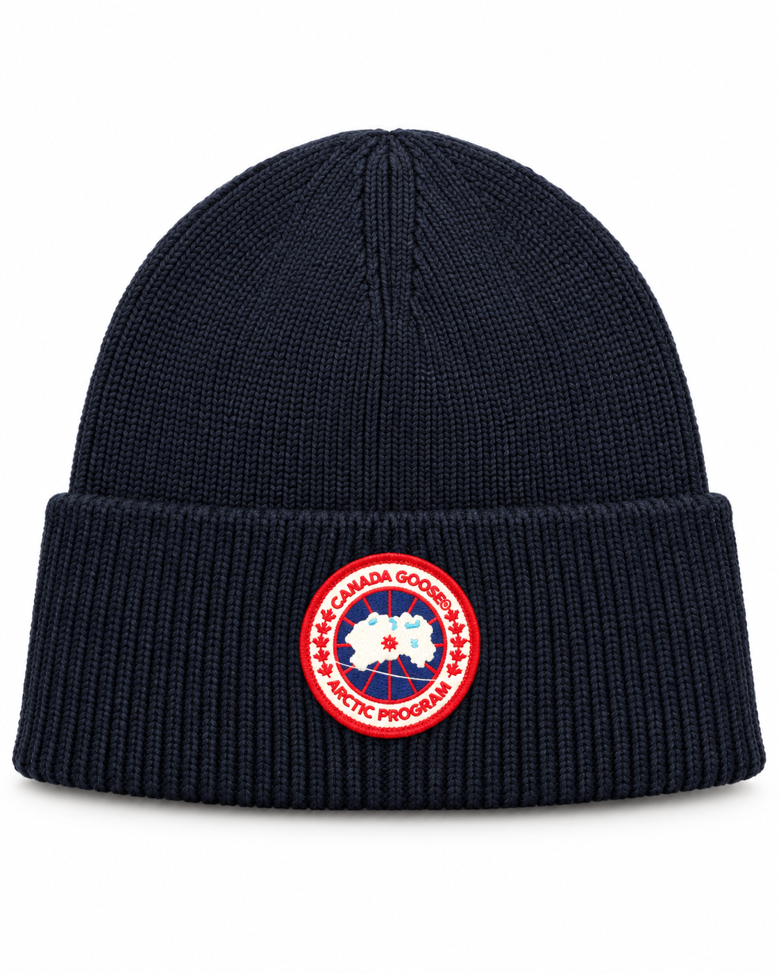 CG Merino Wool Beanie with Arctic Disc – Dark Blue