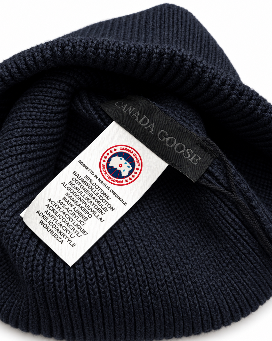 CG Merino Wool Beanie with Arctic Disc – Dark Blue