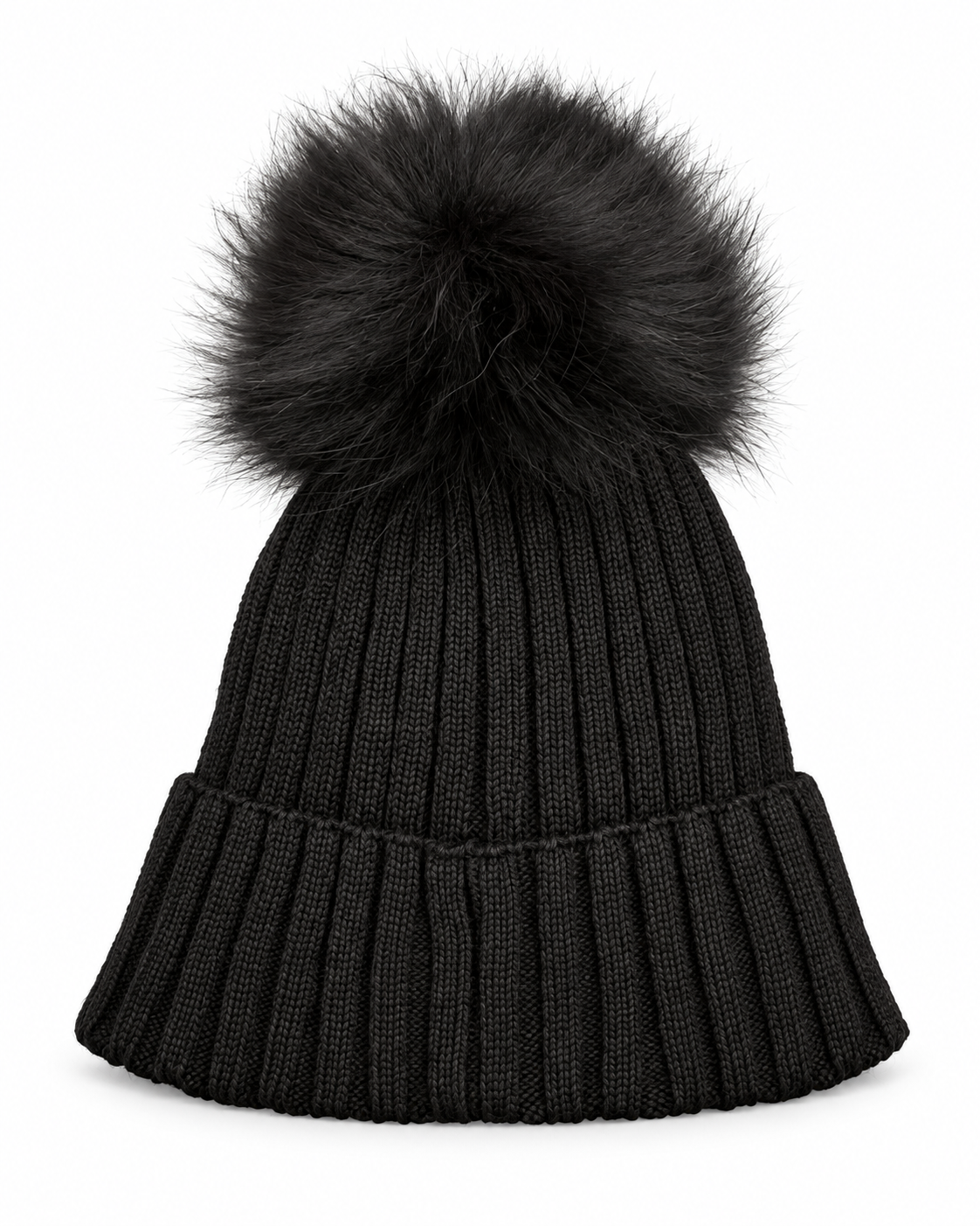 MNCLR Wool Beanie with Pom Pom - Black