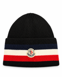 MNCLR Tricolor Wool Beanie - Black