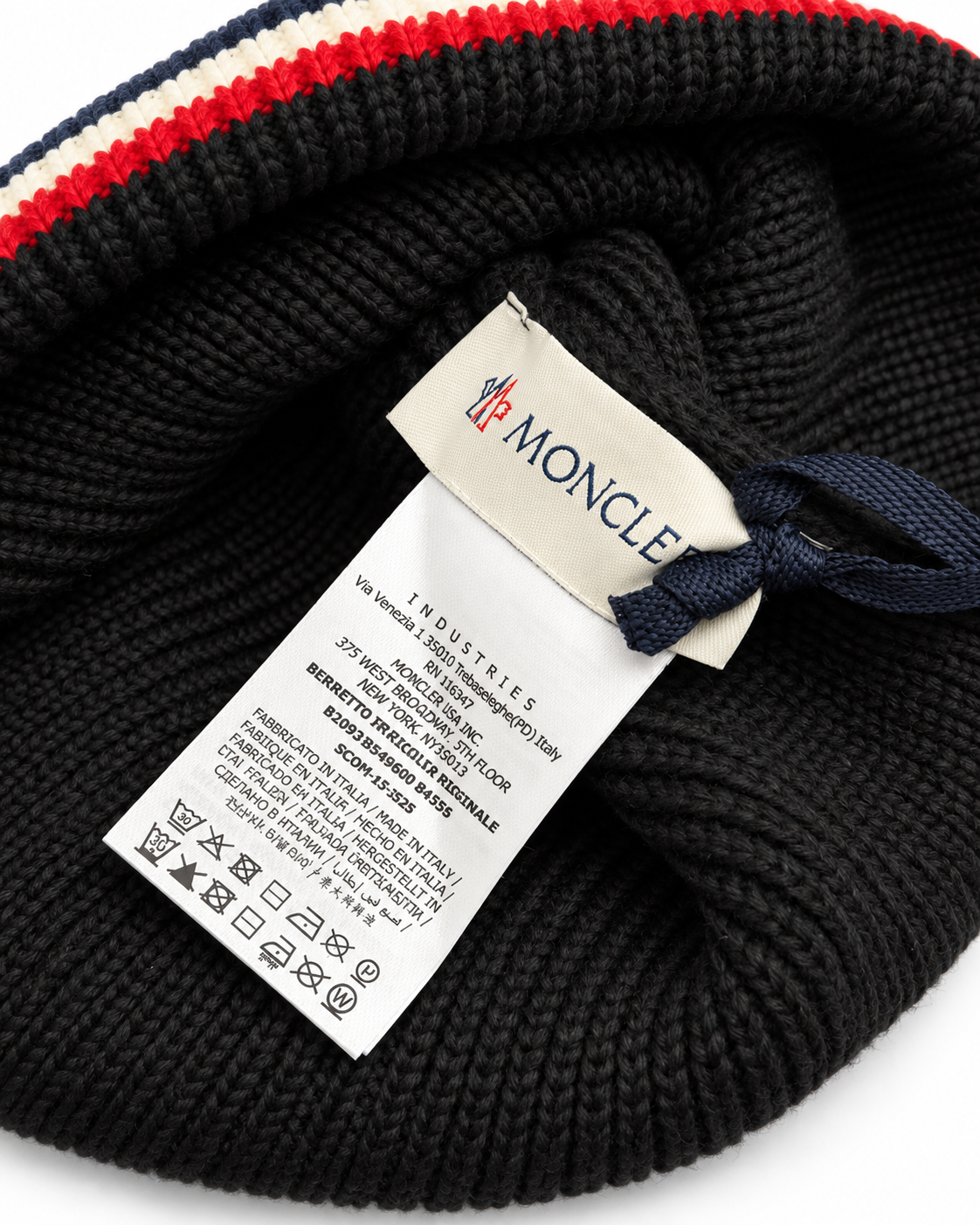 MNCLR Tricolor Wool Beanie - Black