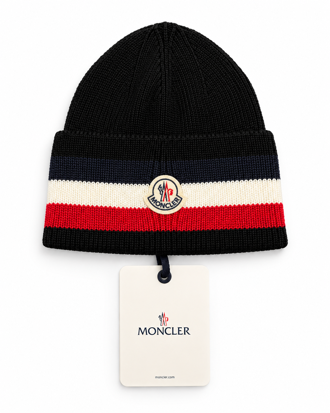 MNCLR Tricolor Wool Beanie - Black