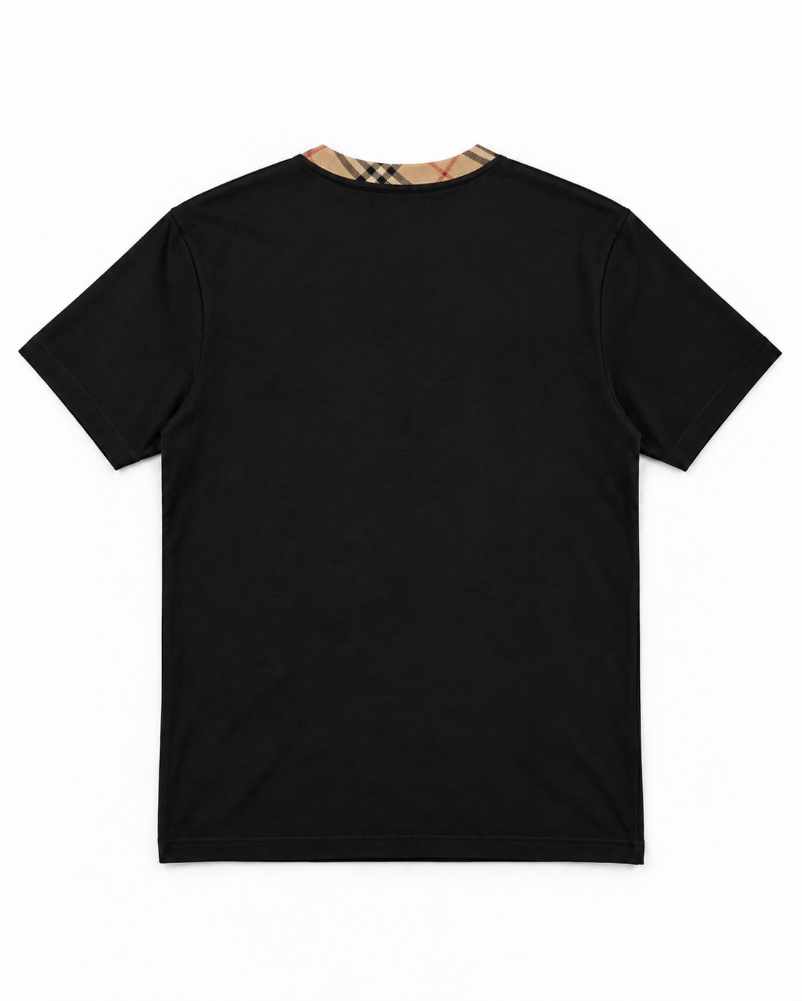 BBR Check Trim Cotton T-Shirt - Black