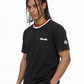 MNCLR Striped Stretch-Knit Trimmed Logo-Appliquéd Cotton-Jersey T-Shirt - Black