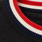 MNCLR Striped Stretch-Knit Trimmed Logo-Appliquéd Cotton-Jersey T-Shirt - Black
