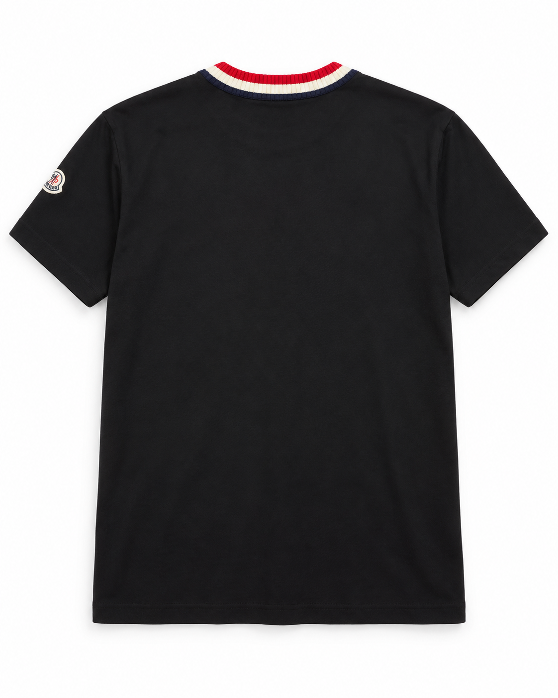 MNCLR Striped Stretch-Knit Trimmed Logo-Appliquéd Cotton-Jersey T-Shirt - Black