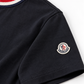 MNCLR Striped Stretch-Knit Trimmed Logo-Appliquéd Cotton-Jersey T-Shirt - Black