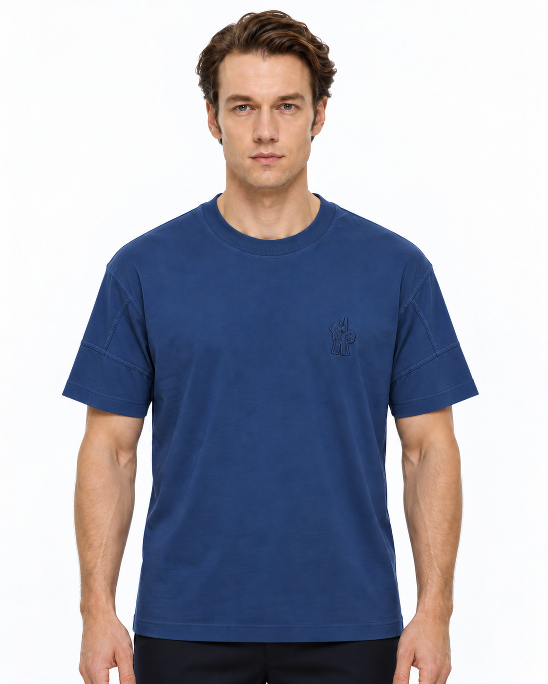 MNCLR Logo Patch Cotton Blend T-Shirt - Blue