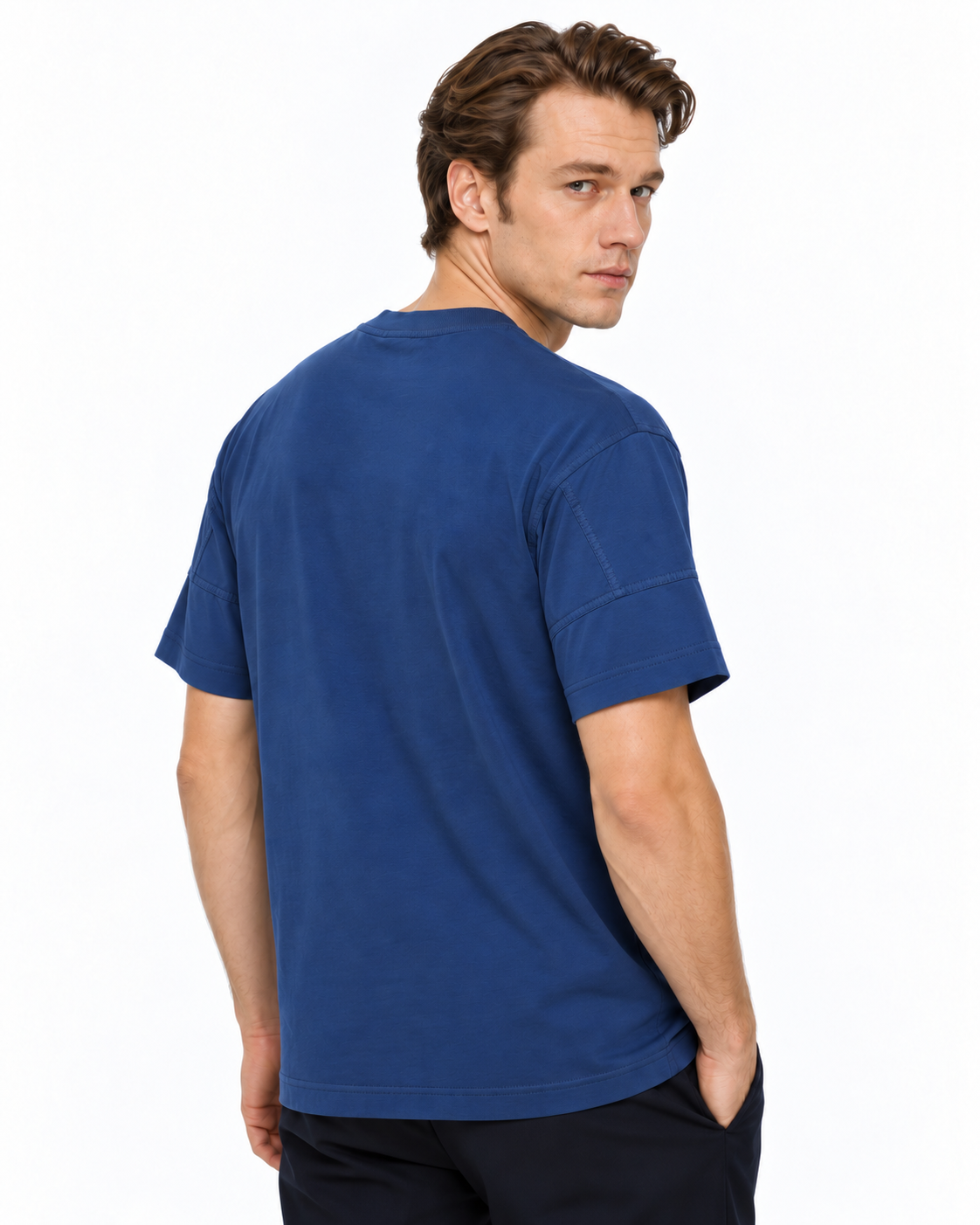 MNCLR Logo Patch Cotton Blend T-Shirt - Blue