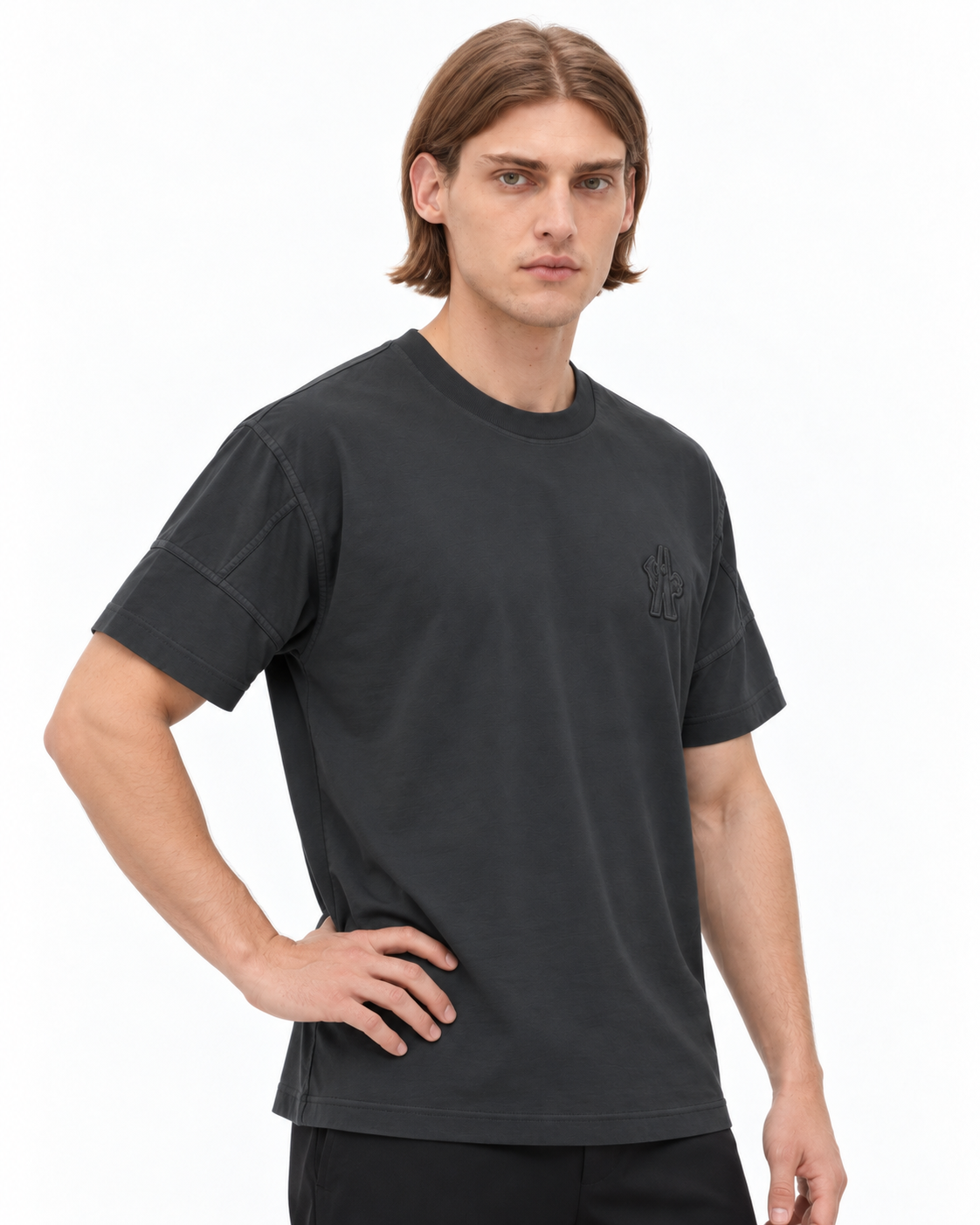 MNCLR Logo Patch Cotton Blend T-Shirt - Black