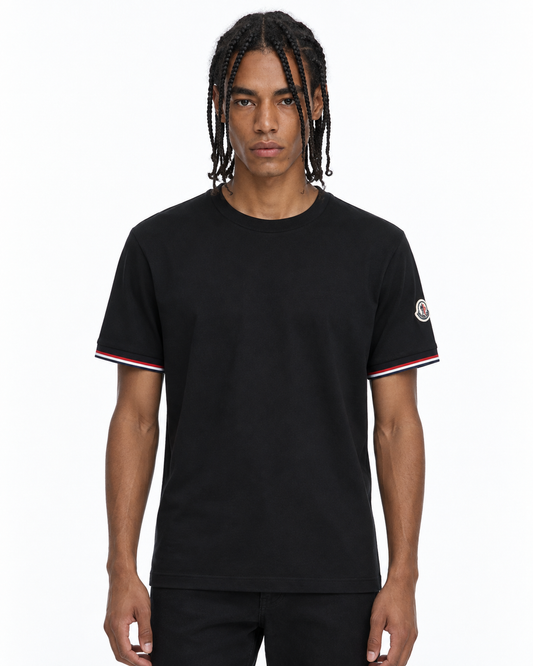 MNCLR Tricolour-Trimmed Cotton T-Shirt - Black