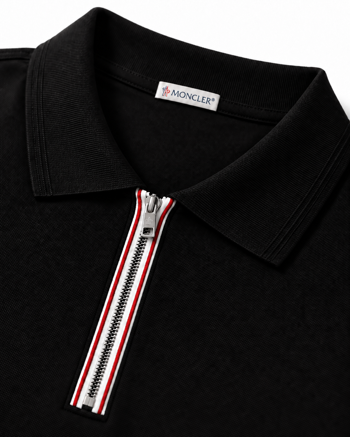 MNCLR Half-Zip Piqué Cotton Shirt - Black
