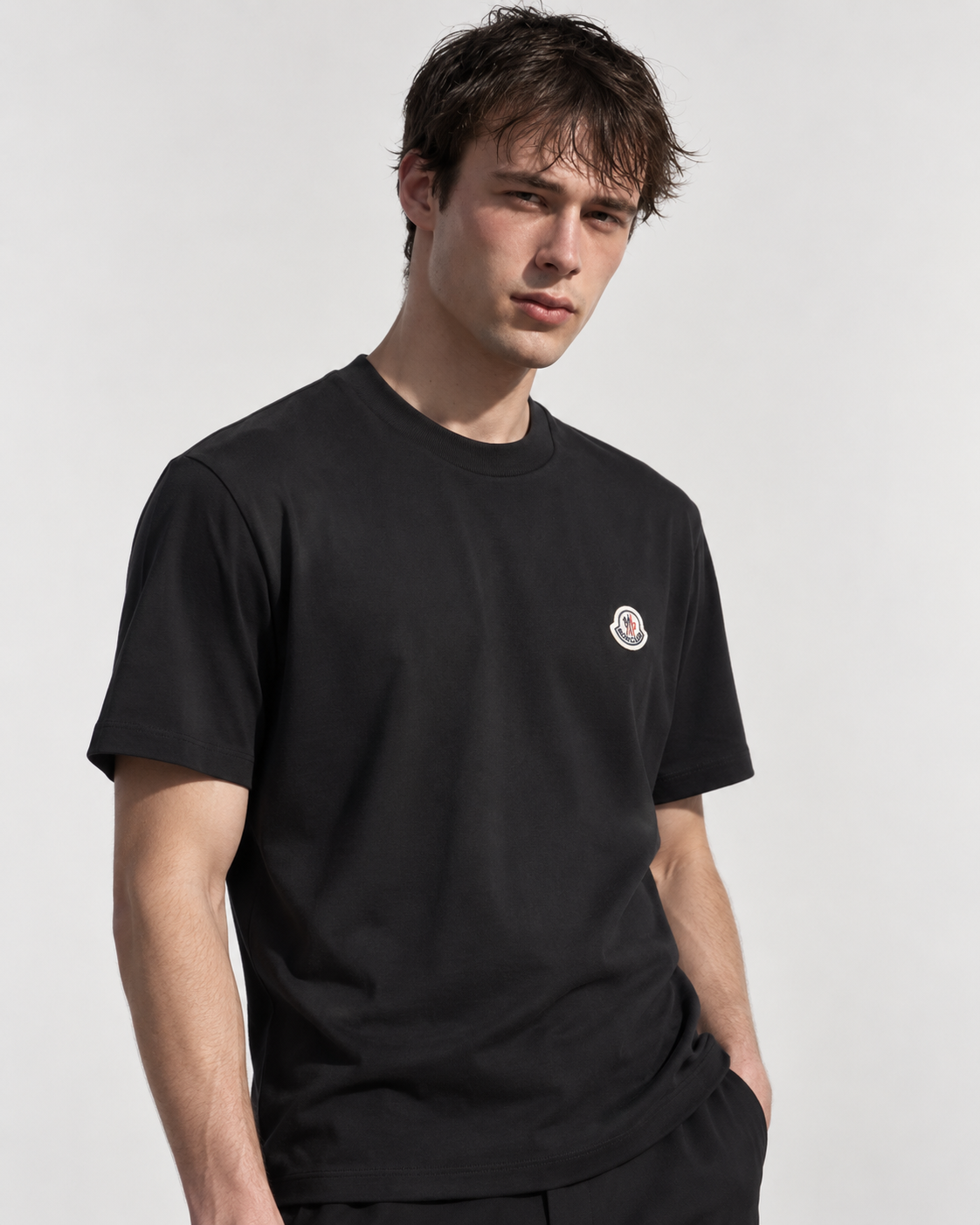 MNCLR Logo Patch Cotton T-Shirt - Black