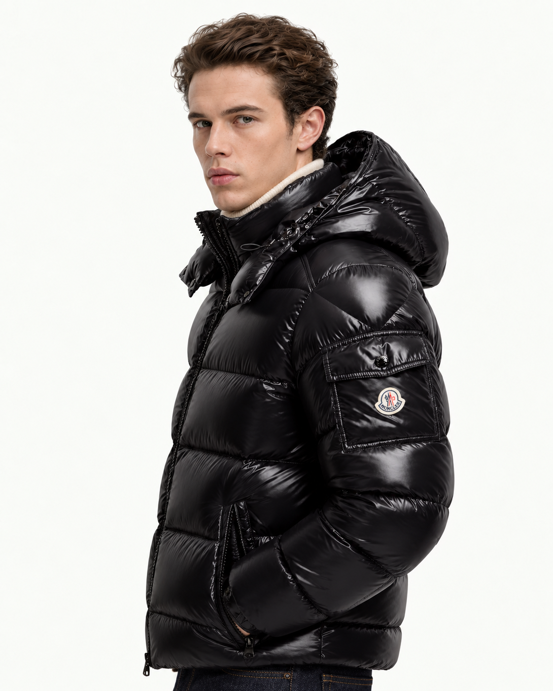 MNCLR Maya Hooded Short Down Jacket - Black