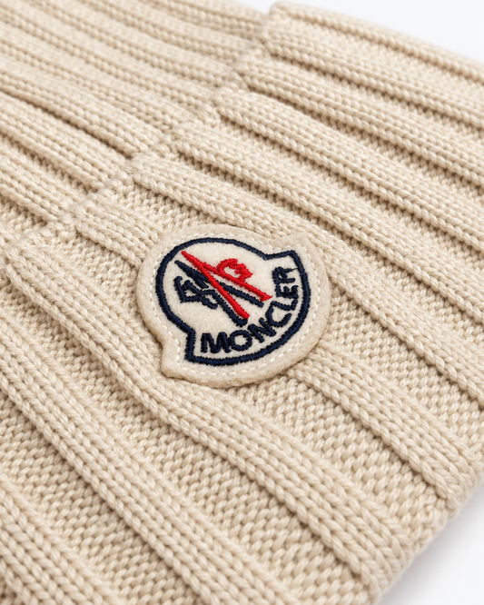MNCLR Wool Beanie with Pom Pom - Beige