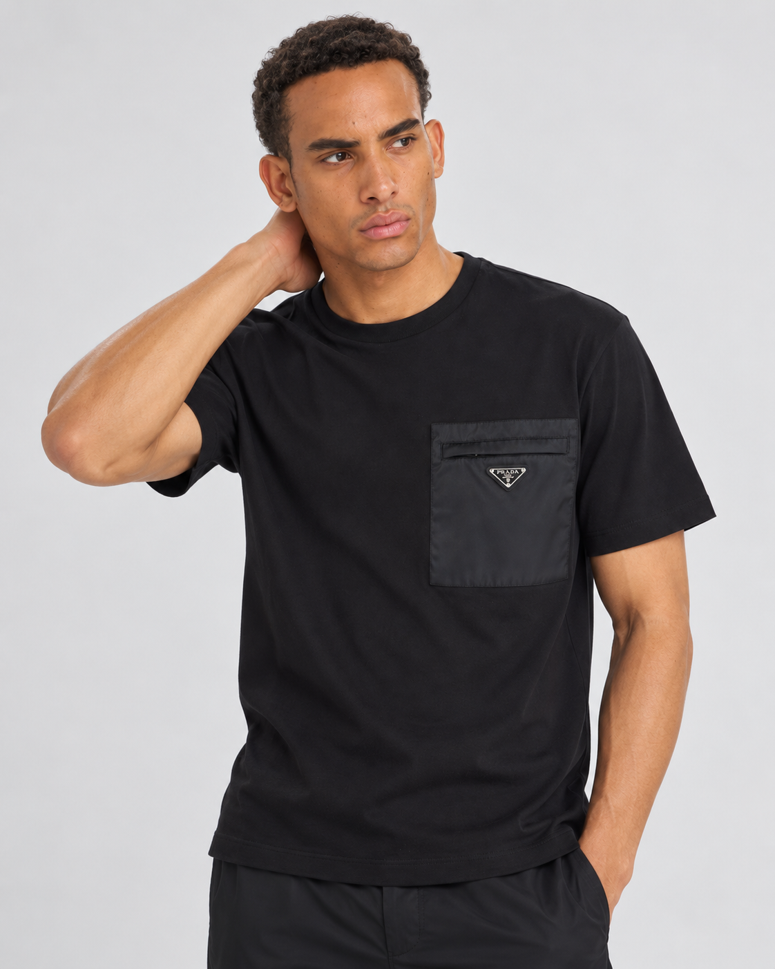 PRD Re-Nylon and Jersey T-Shirt - Black